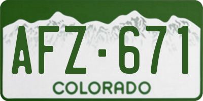 CO license plate AFZ671