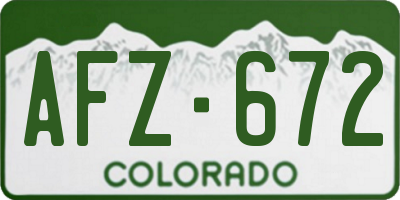 CO license plate AFZ672