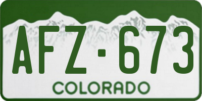 CO license plate AFZ673