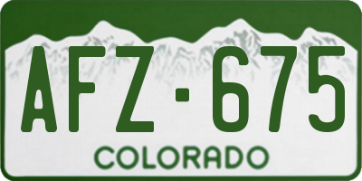 CO license plate AFZ675