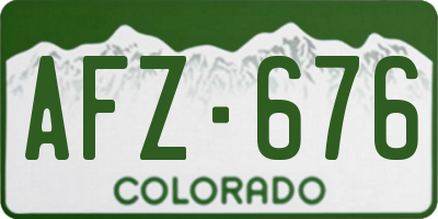 CO license plate AFZ676