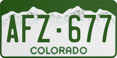 CO license plate AFZ677