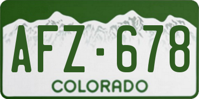 CO license plate AFZ678