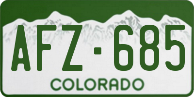 CO license plate AFZ685