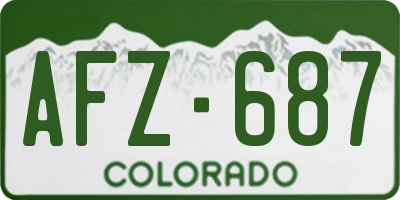 CO license plate AFZ687