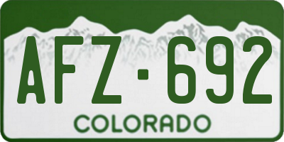 CO license plate AFZ692