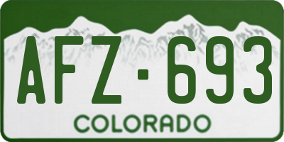 CO license plate AFZ693