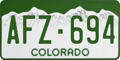 CO license plate AFZ694