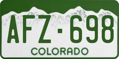 CO license plate AFZ698