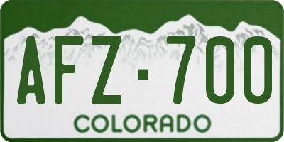 CO license plate AFZ700