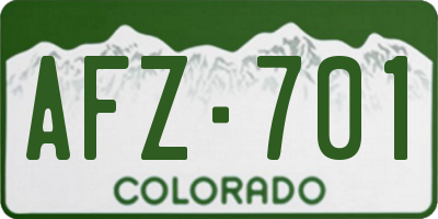 CO license plate AFZ701