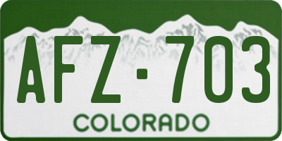 CO license plate AFZ703