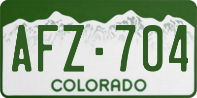 CO license plate AFZ704