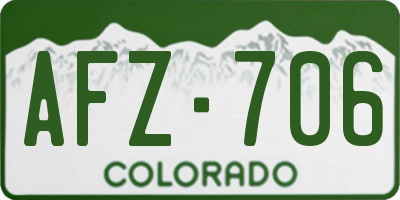 CO license plate AFZ706