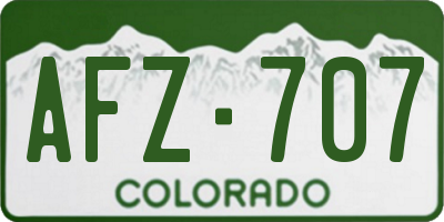 CO license plate AFZ707