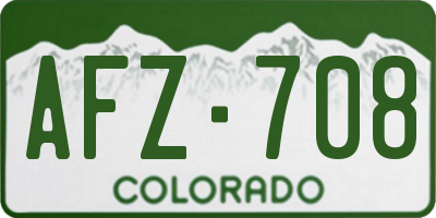 CO license plate AFZ708