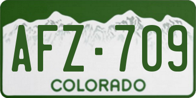 CO license plate AFZ709