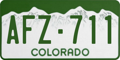 CO license plate AFZ711