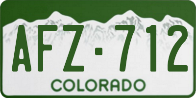 CO license plate AFZ712