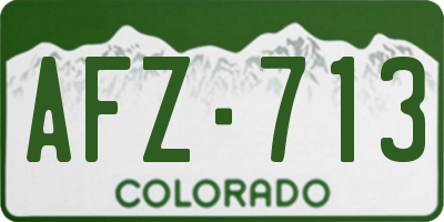 CO license plate AFZ713