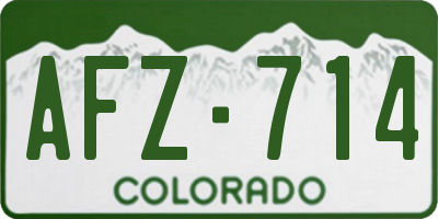 CO license plate AFZ714