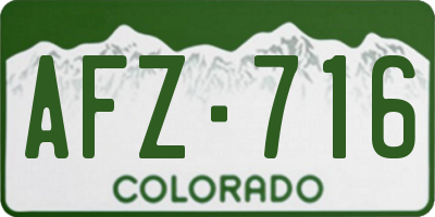 CO license plate AFZ716