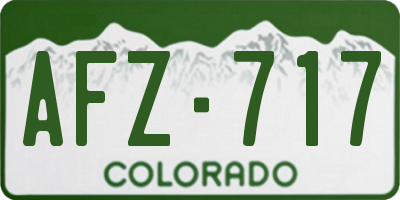 CO license plate AFZ717