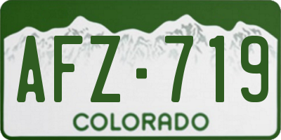 CO license plate AFZ719