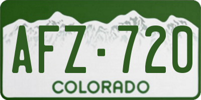 CO license plate AFZ720