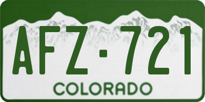 CO license plate AFZ721