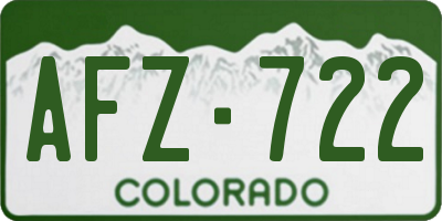 CO license plate AFZ722