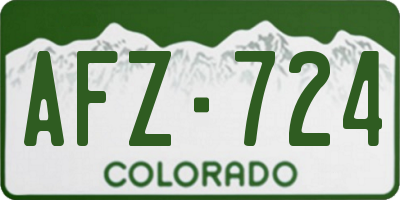CO license plate AFZ724