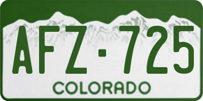 CO license plate AFZ725