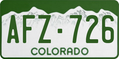 CO license plate AFZ726