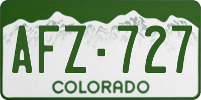 CO license plate AFZ727