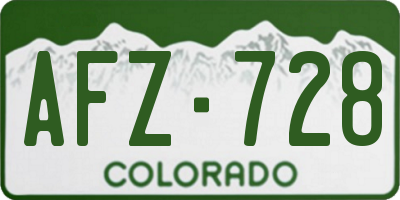 CO license plate AFZ728