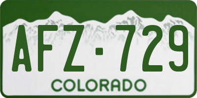 CO license plate AFZ729