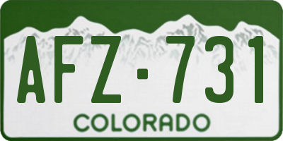 CO license plate AFZ731