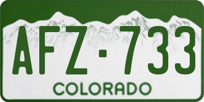 CO license plate AFZ733