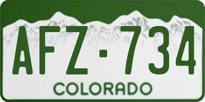 CO license plate AFZ734