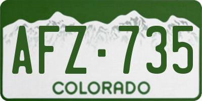 CO license plate AFZ735