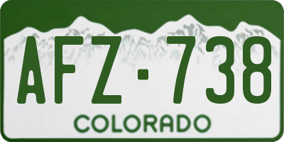 CO license plate AFZ738