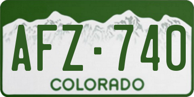 CO license plate AFZ740