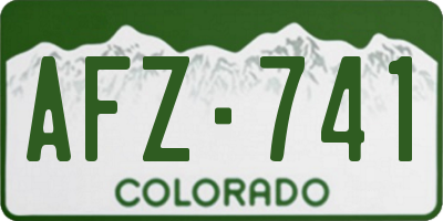 CO license plate AFZ741