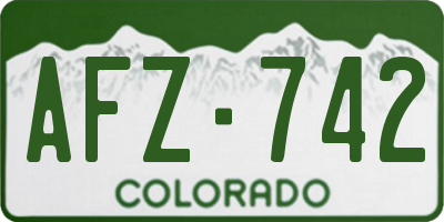 CO license plate AFZ742
