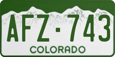 CO license plate AFZ743