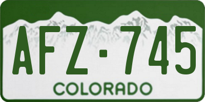 CO license plate AFZ745