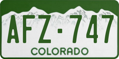 CO license plate AFZ747