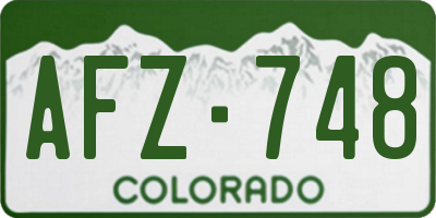 CO license plate AFZ748