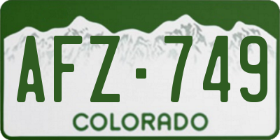 CO license plate AFZ749
